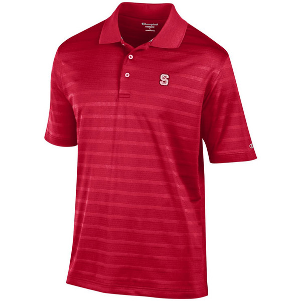 Golf Shirt - Red - Textured Stripe,